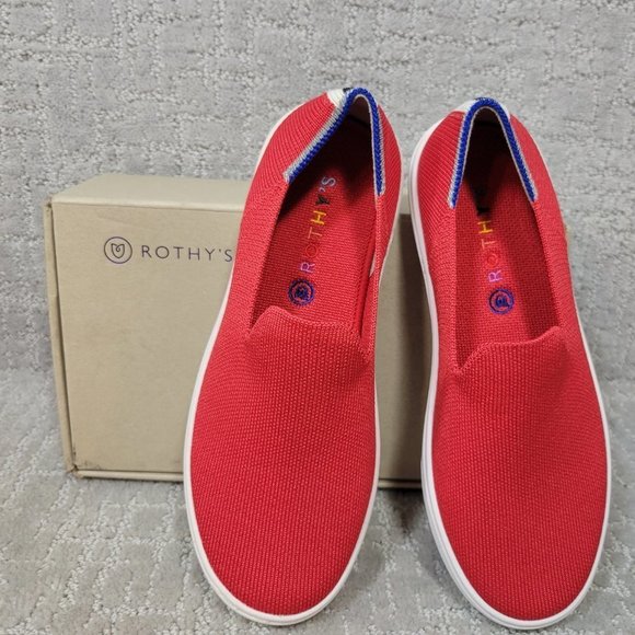 Rothy's Other - Rothy's The Kids Sneaker Red Lollipop Slip On Shoes Big Kids Size 3, 4